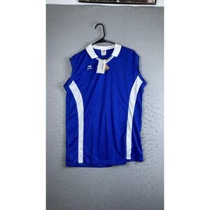 Kaepa Shirt Mens XL Blue Sleeveless Polo Jersey Akwa Tek Athletic Top Training